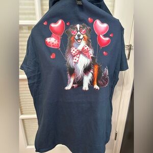 NEW Dog Lover's Navy T-Shirt with Heart Design